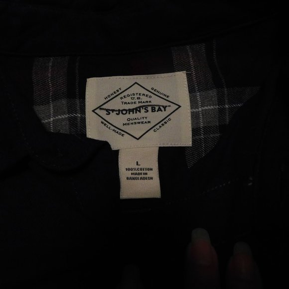 Navy Plaid L Button Down Shirt NWT - Picture 5 of 6